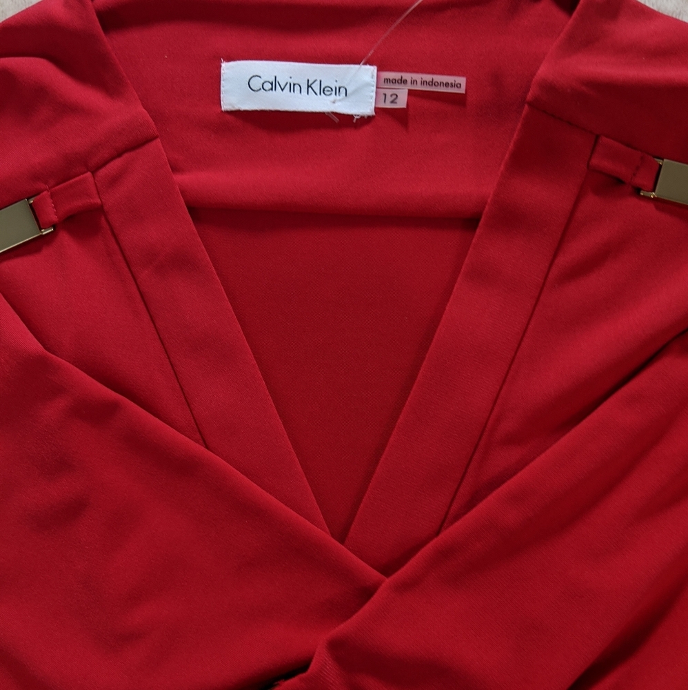 Calvin Klein Red Wrap Dress